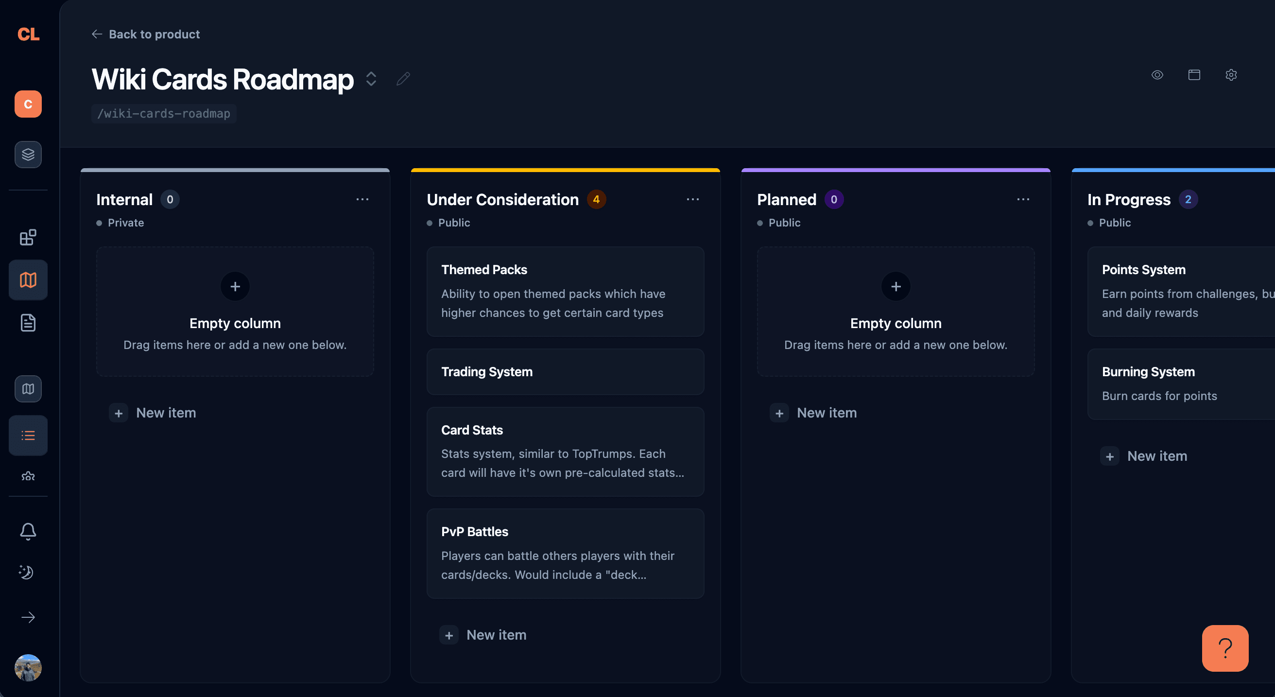 ChangeLayer public roadmap view