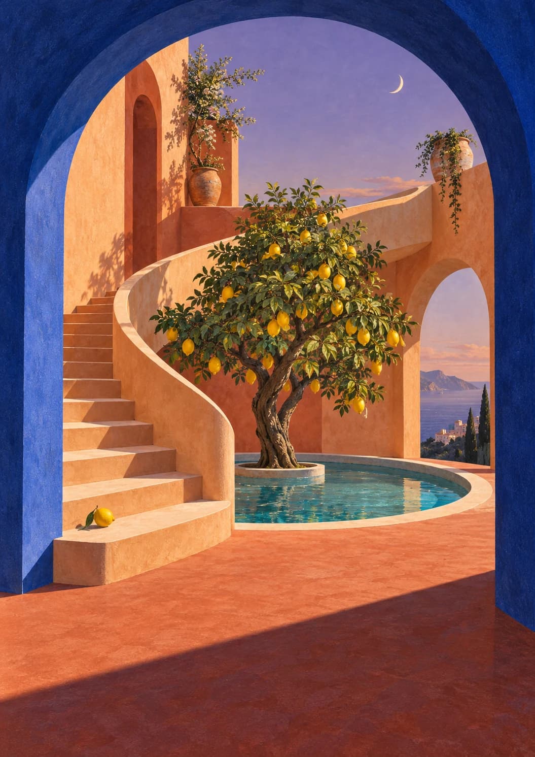 The Lemon Observatory, AI-generated artwork from the Inkla Studio showcase