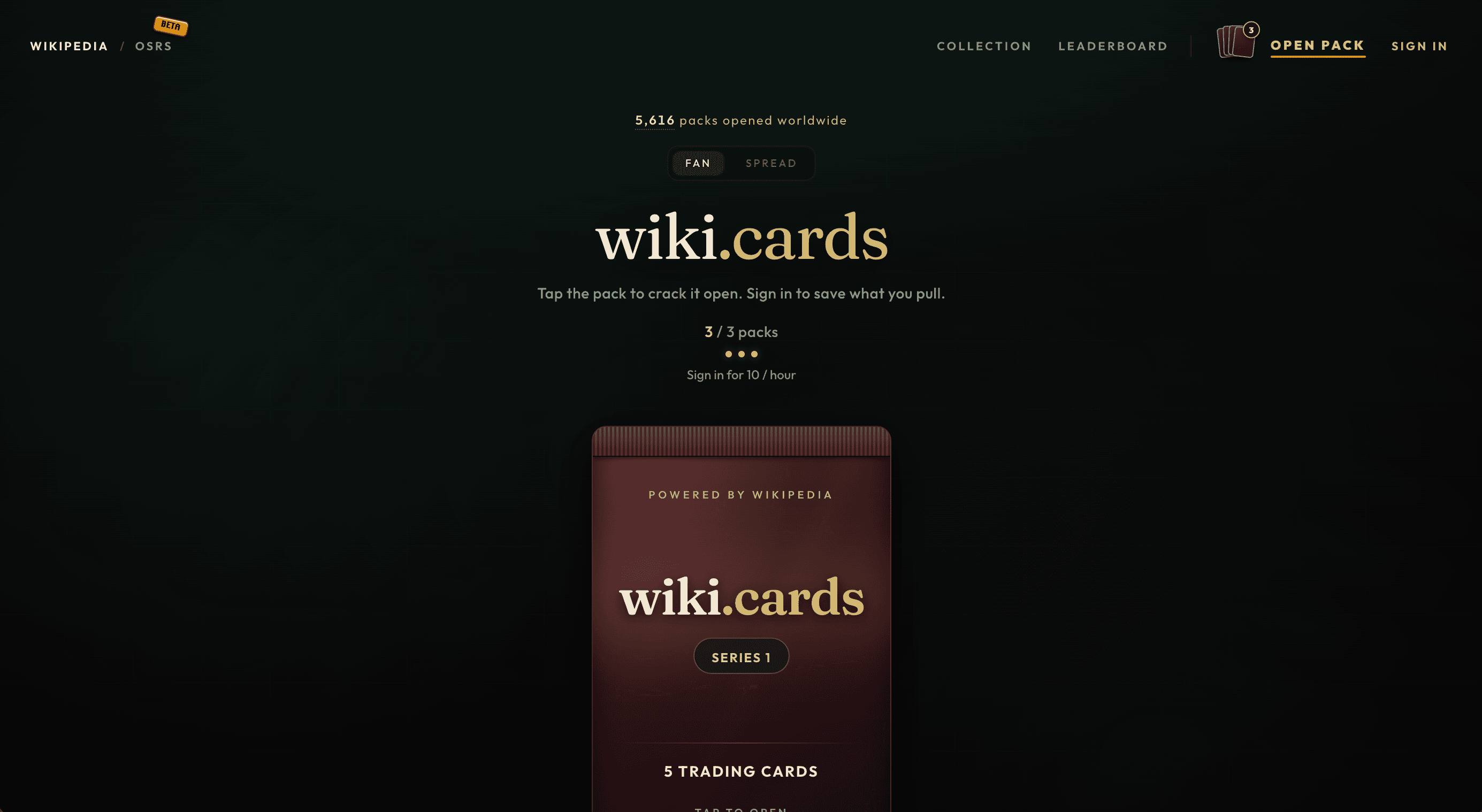 wiki.cards pack opening experience